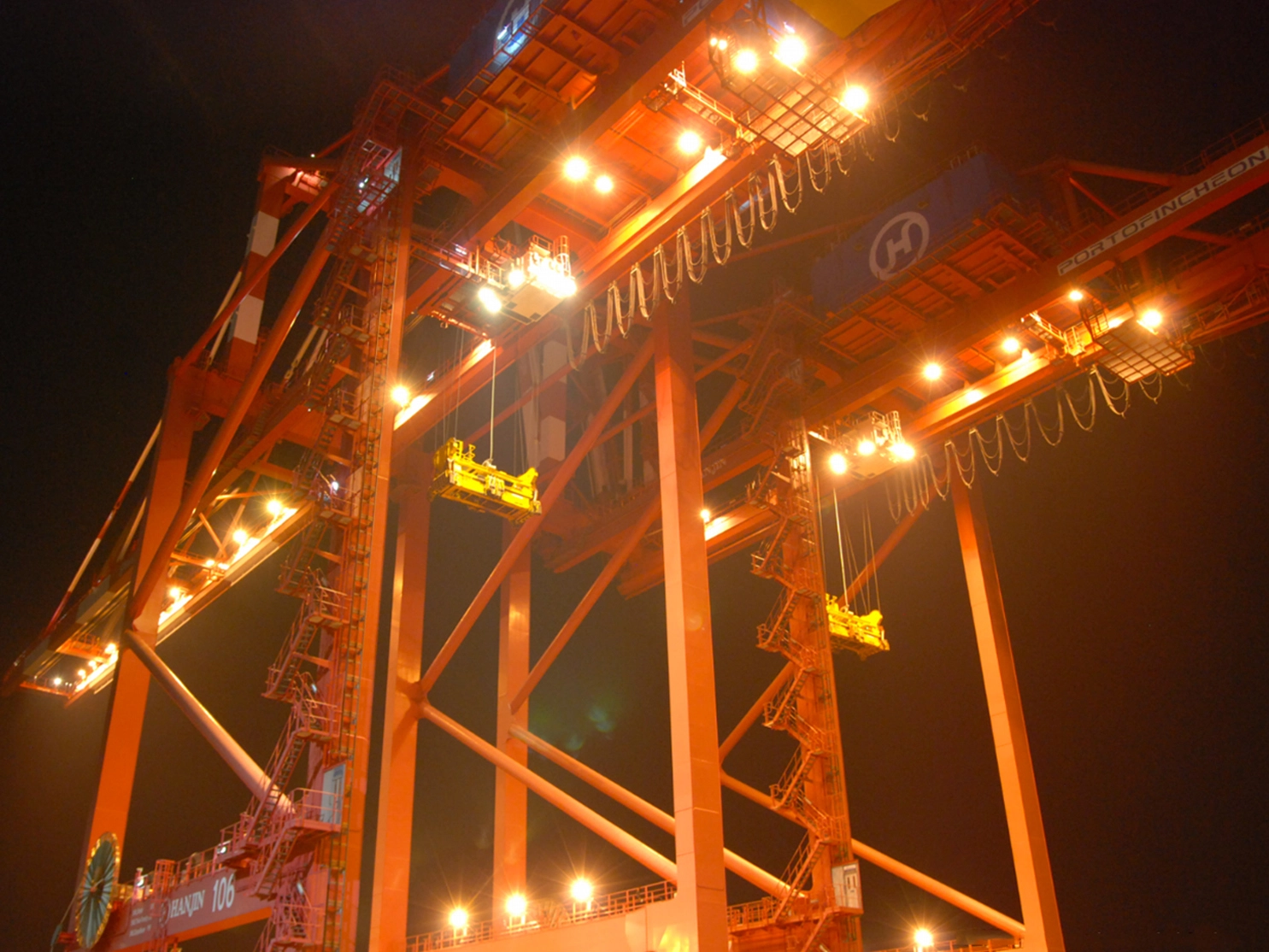 Outdoor led lights of Incheon Port in South Korea