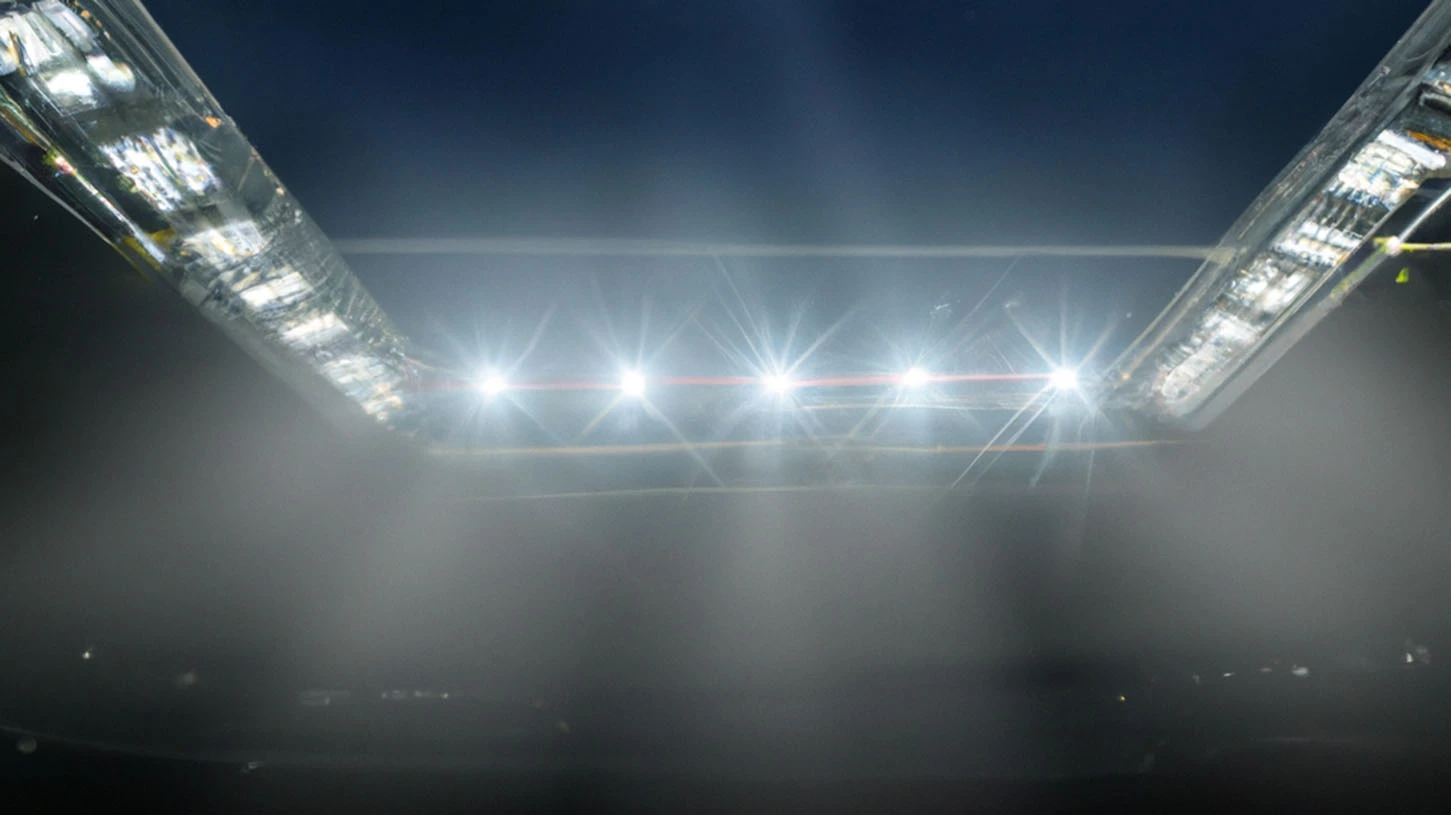 football stadium with beautiful led lights