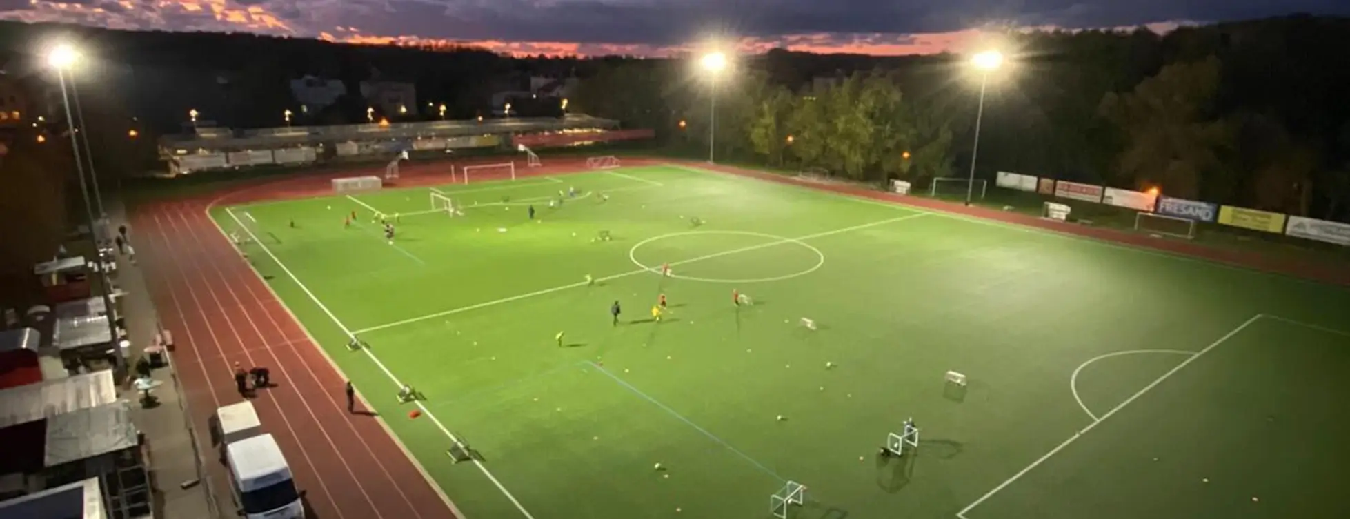 Community Football field in Frankfurt Germany Banner