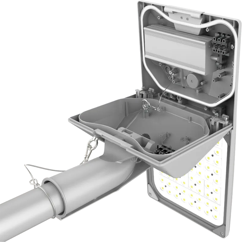 Storm 120w-150w LED Street light -Tool-free access to electronic compartment with a snap fastener