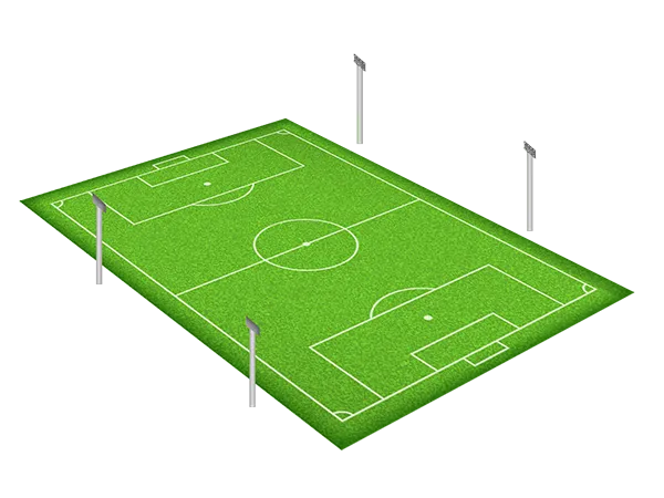 Football field 4 poles in center