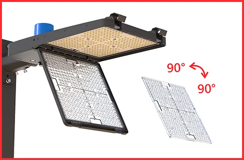 LED Area Light the lens can be rotated 90° to provide new lighting angles