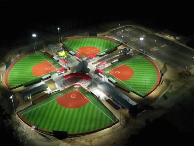 Tustin Baseball Field in USA middle